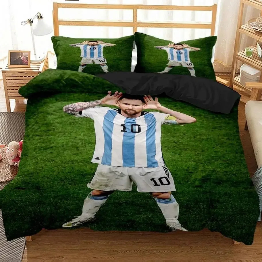 Messi Football Superstar Bedding set 3D Printed fc barcelona duvet cover Bedding Set Soft King Full Size Bedding Set For Boy