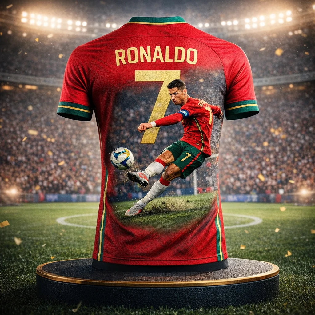 New Arrival Men's Outdoor Fitness T-Shirt With Cristiano Ronaldo 3D Graphic Print Summer Quick Dry Breathable Fan Training Wear