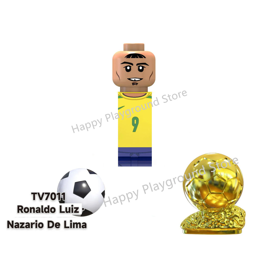 Football Stars Figure Sport Player Bailey Messi Ronaldo Building Blocks Bricks Mini Action Figures Toys For Kids Christmas Gifts