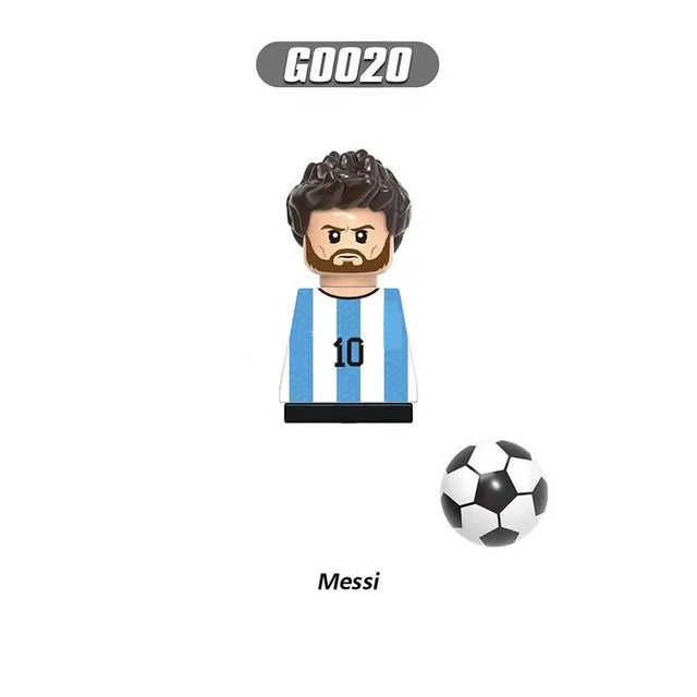 NEW World Famous Football Players Figurine Messi Ronaldo Neymar Lewandowski Mini Action Building Block Model Toy Kids Gifts