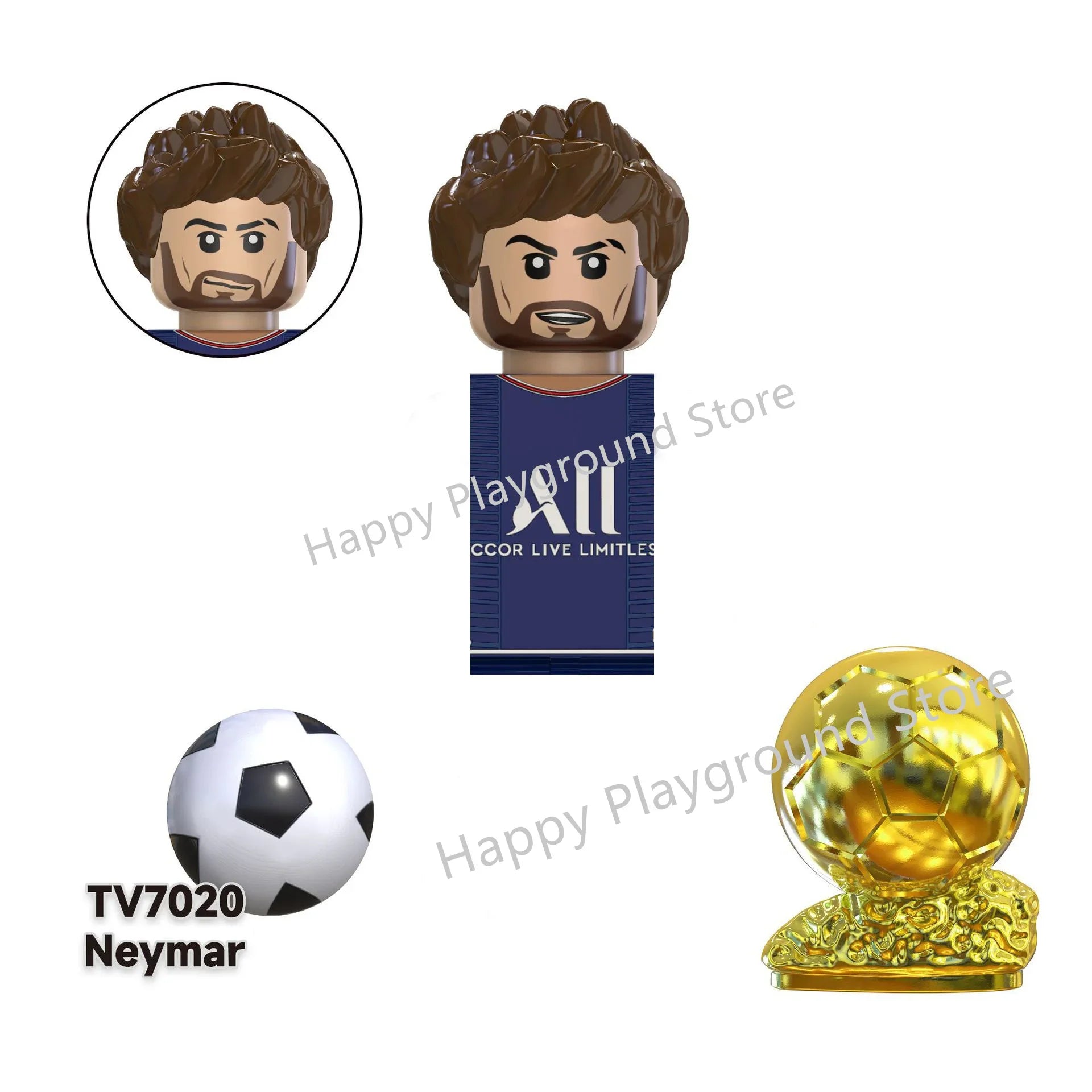 Football Stars Figure Sport Player Bailey Messi Ronaldo Building Blocks Bricks Mini Action Figures Toys For Kids Christmas Gifts