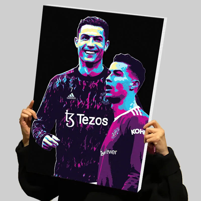 Ronaldo Manchester United Jersey Prints Poster Football Player Custom Canvas Painting Wall Art Home Decor Decoration Living Room