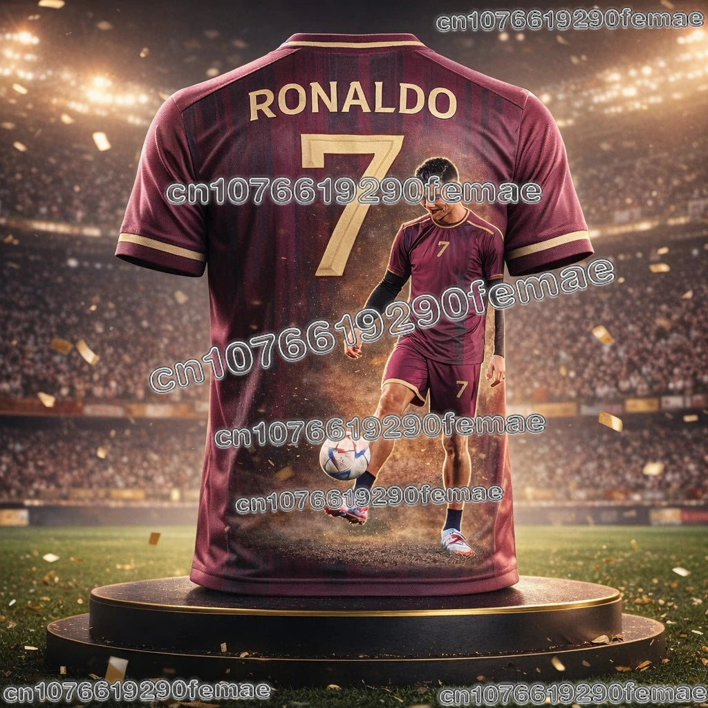 New Arrival Men's Outdoor Fitness T-Shirt With Cristiano Ronaldo 3D Graphic Print Summer Quick Dry Breathable Fan Training Wear