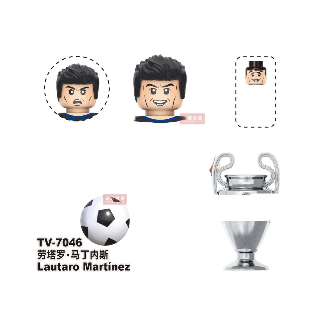 NEW World Famous Football Players Figurine Messi Ronaldo Neymar Lewandowski Mini Action Building Block Model Toy Kids Gifts MOC