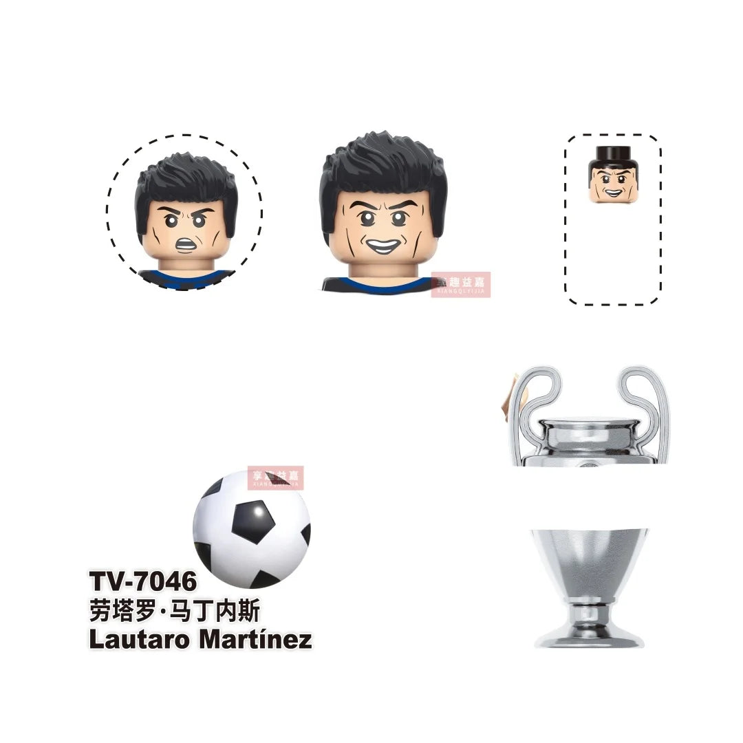 NEW World Famous Football Players Figurine Messi Ronaldo Neymar Lewandowski Mini Action Building Block Model Toy Kids Gifts MOC