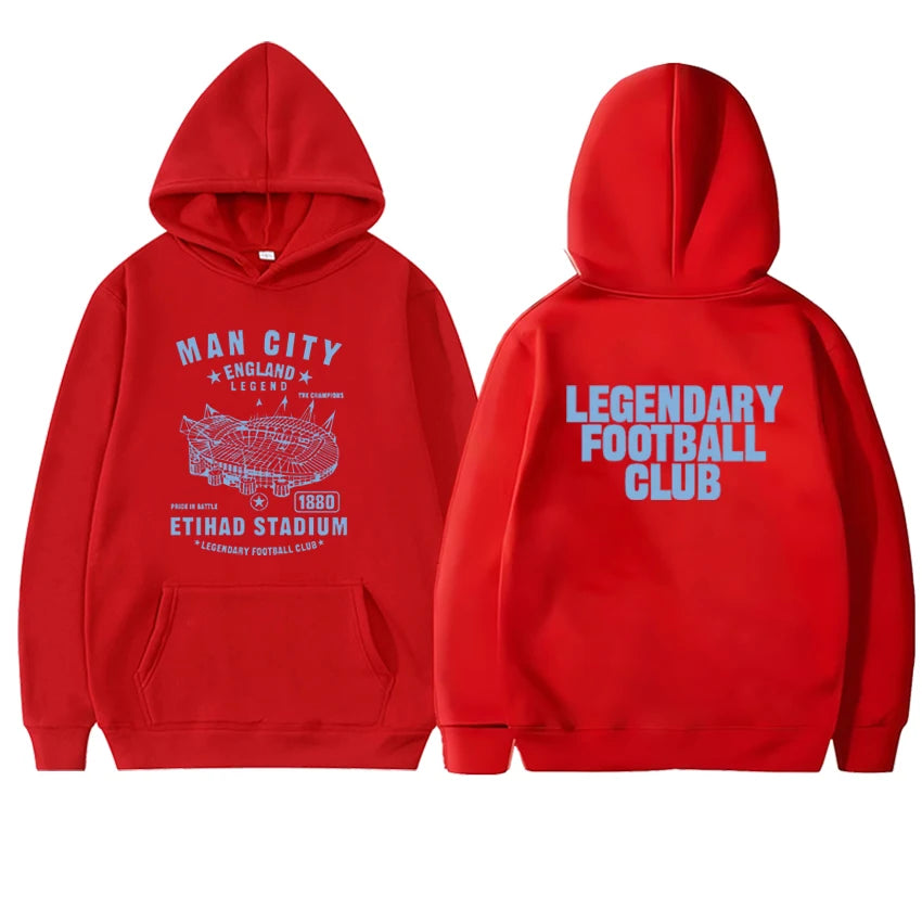 New In Manchester city Graphic Double Sided Printed Autumn Winter Hoodie Long sleeve Men Women Fleece Sweatshirt Unisex Pullover