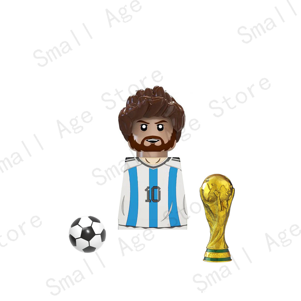 2024 NEW Football Players Keychain Figurine Messi Ronaldo Neymar Mini Action Building Block Model Toy Children's Birthday Gifts