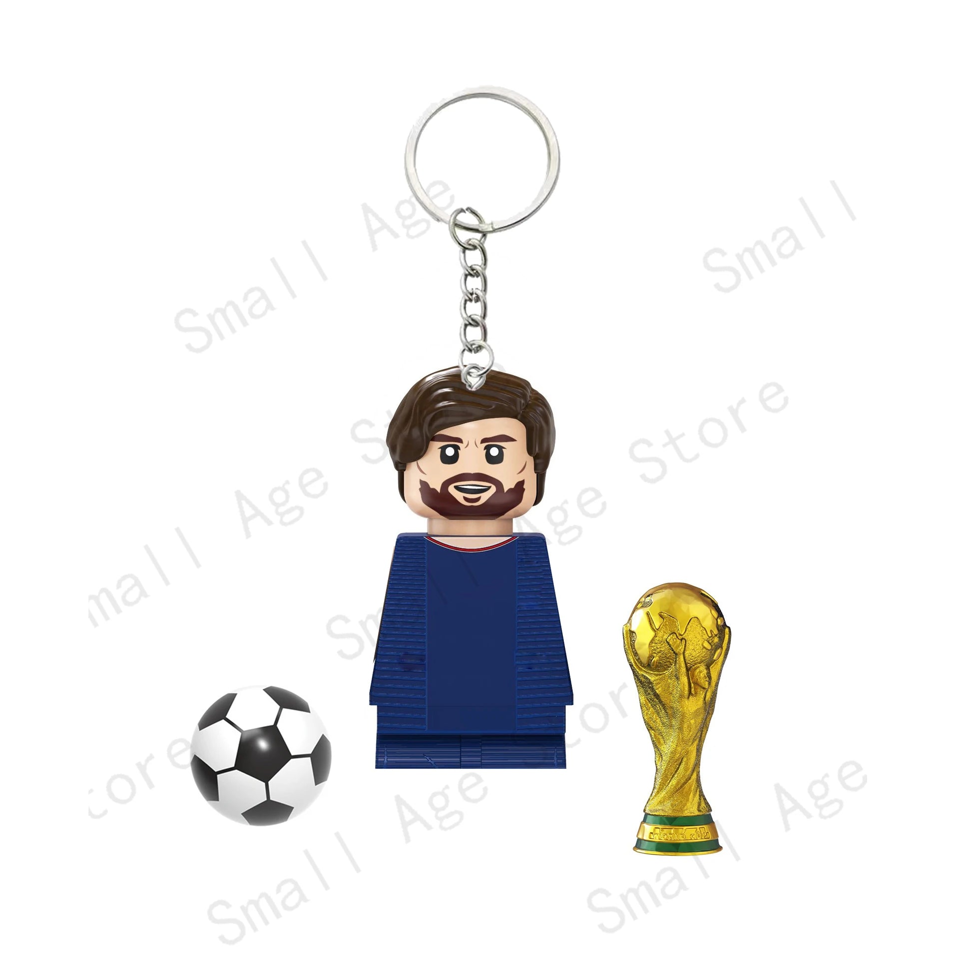 Hot Football Players Keychain Figurine Messi Ronaldo Neymar Lewandowski Mini Action Building Block Model Toy Kids Gifts