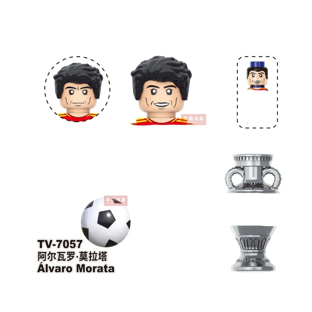 NEW World Famous Football Players Figurine Messi Ronaldo Neymar Lewandowski Mini Action Building Block Model Toy Kids Gifts MOC