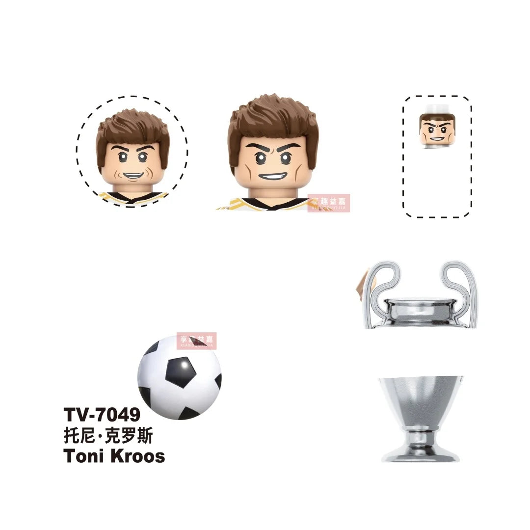 NEW World Famous Football Players Figurine Messi Ronaldo Neymar Lewandowski Mini Action Building Block Model Toy Kids Gifts MOC