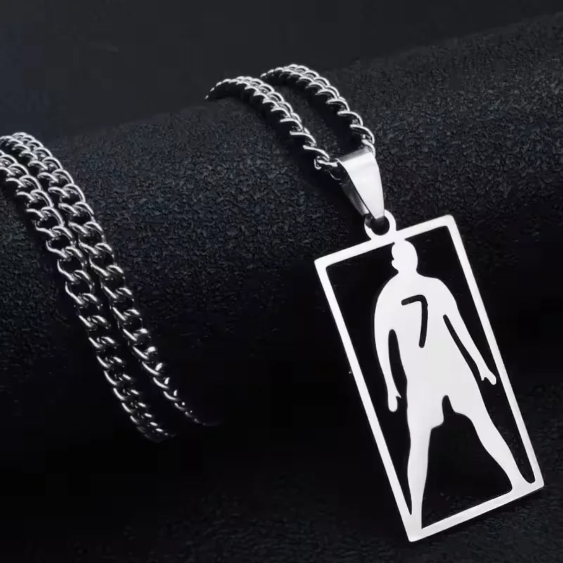 Lionel Messi Stainless Steel Necklace Football Soccer Star Cristiano Ronaldo Leo Messi Pendant Clavicle Charming Jewelry Gifts
