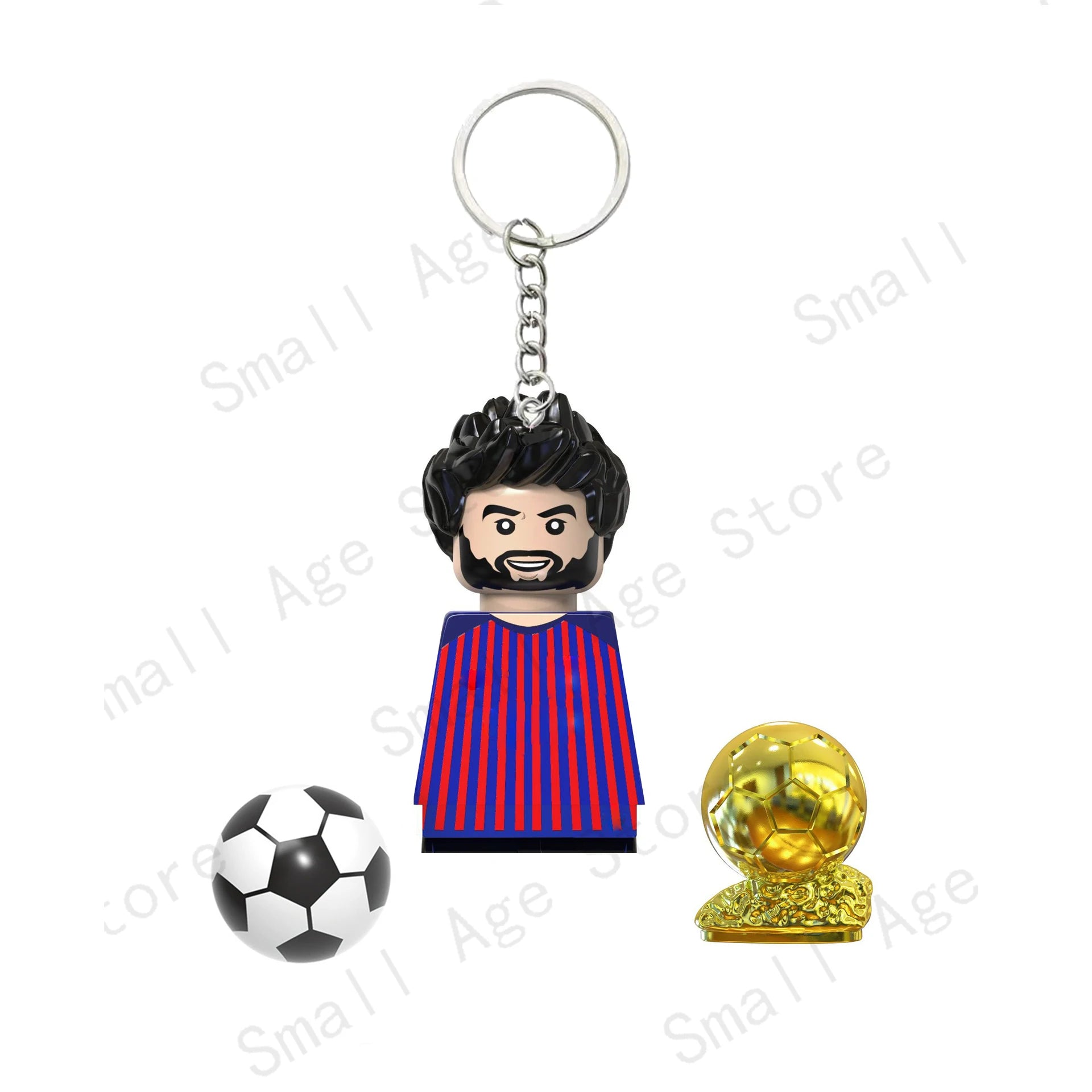 Hot Football Players Keychain Figurine Messi Ronaldo Neymar Lewandowski Mini Action Building Block Model Toy Kids Gifts