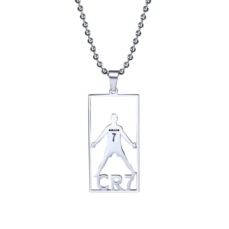 Lionel Messi Stainless Steel Necklace Football Soccer Star Cristiano Ronaldo Leo Messi Pendant Clavicle Charming Jewelry Gifts