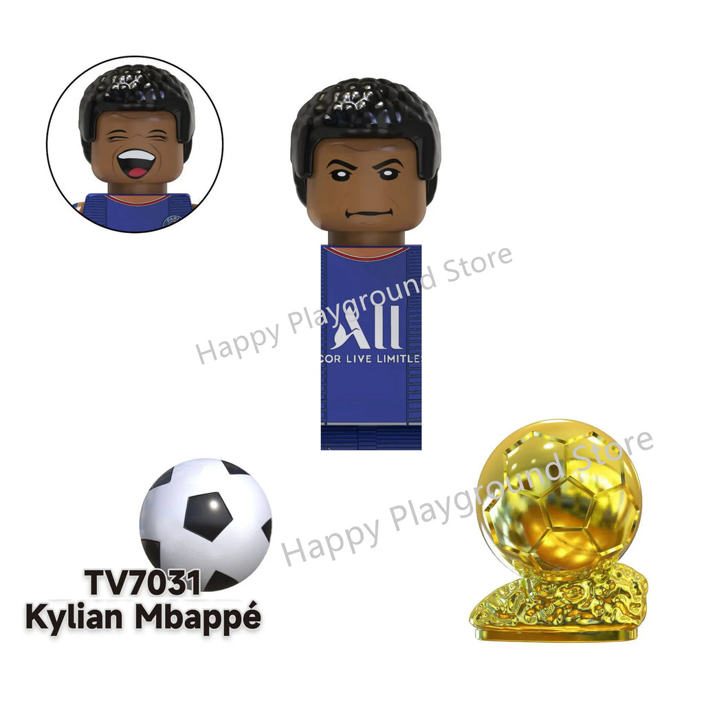 Football Stars Figure Sport Player Bailey Messi Ronaldo Building Blocks Bricks Mini Action Figures Toys For Kids Christmas Gifts