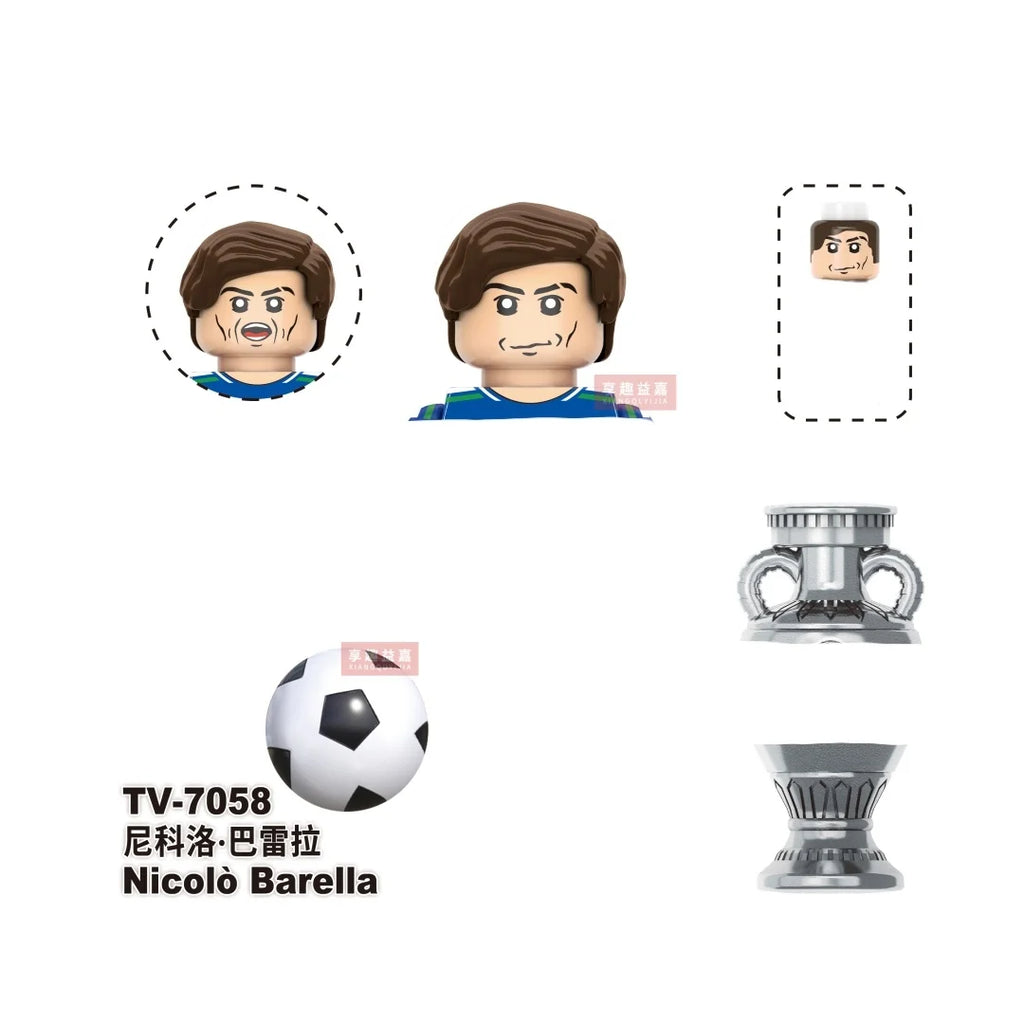 NEW World Famous Football Players Figurine Messi Ronaldo Neymar Lewandowski Mini Action Building Block Model Toy Kids Gifts MOC