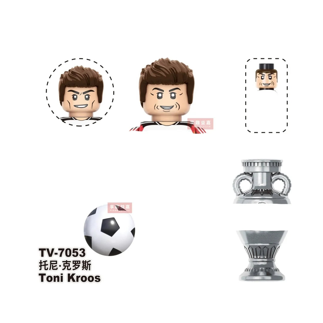 NEW World Famous Football Players Figurine Messi Ronaldo Neymar Lewandowski Mini Action Building Block Model Toy Kids Gifts MOC
