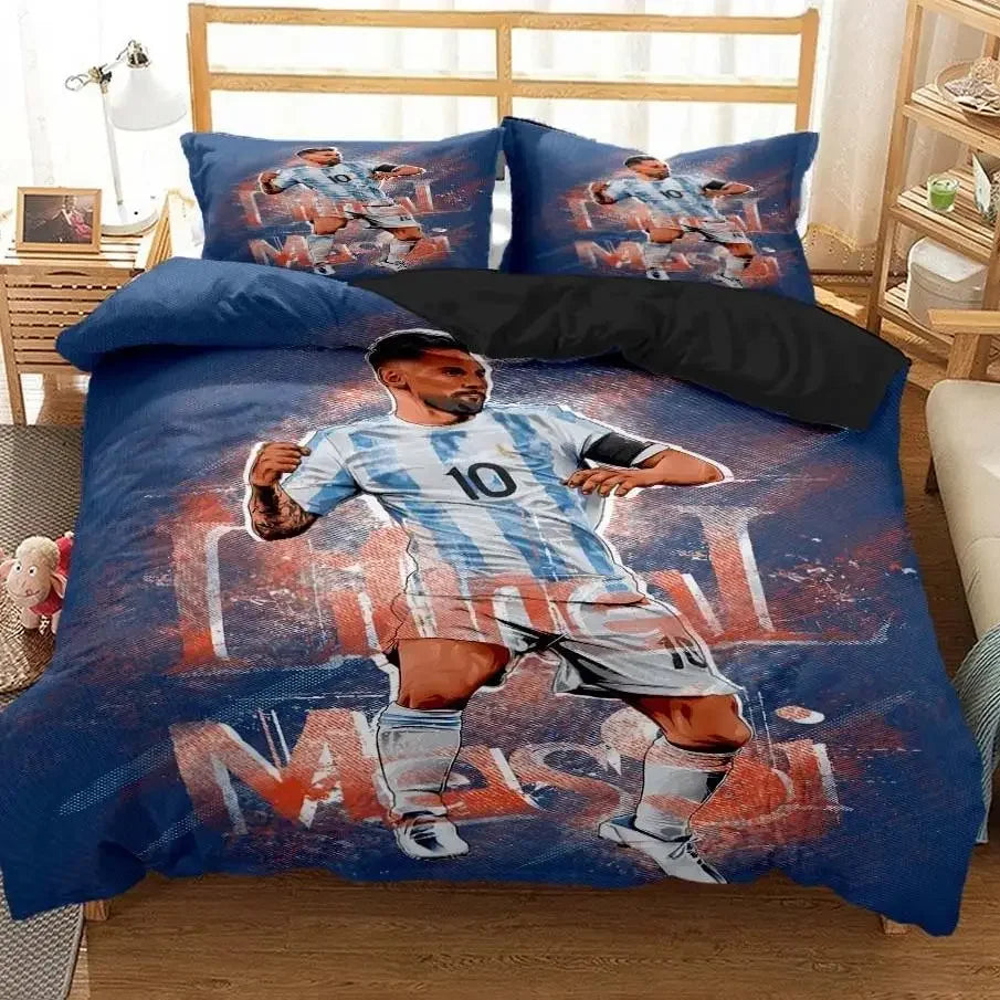 Messi Football Superstar Bedding set 3D Printed fc barcelona duvet cover Bedding Set Soft King Full Size Bedding Set For Boy