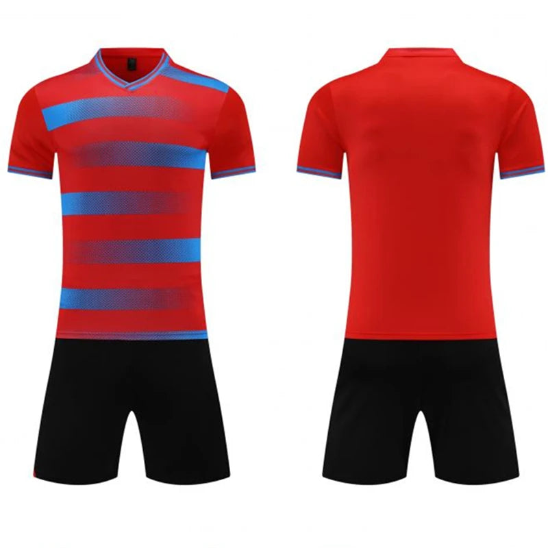 New Arrival High Quality Quick Dry Soccer Uniform Latest Design Football Jersey for Boys Training Logo Printing Vest Shorts