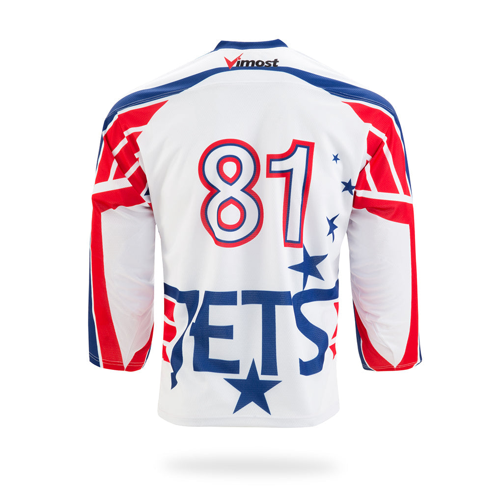 JETS Design White Ice Hockey Jersey