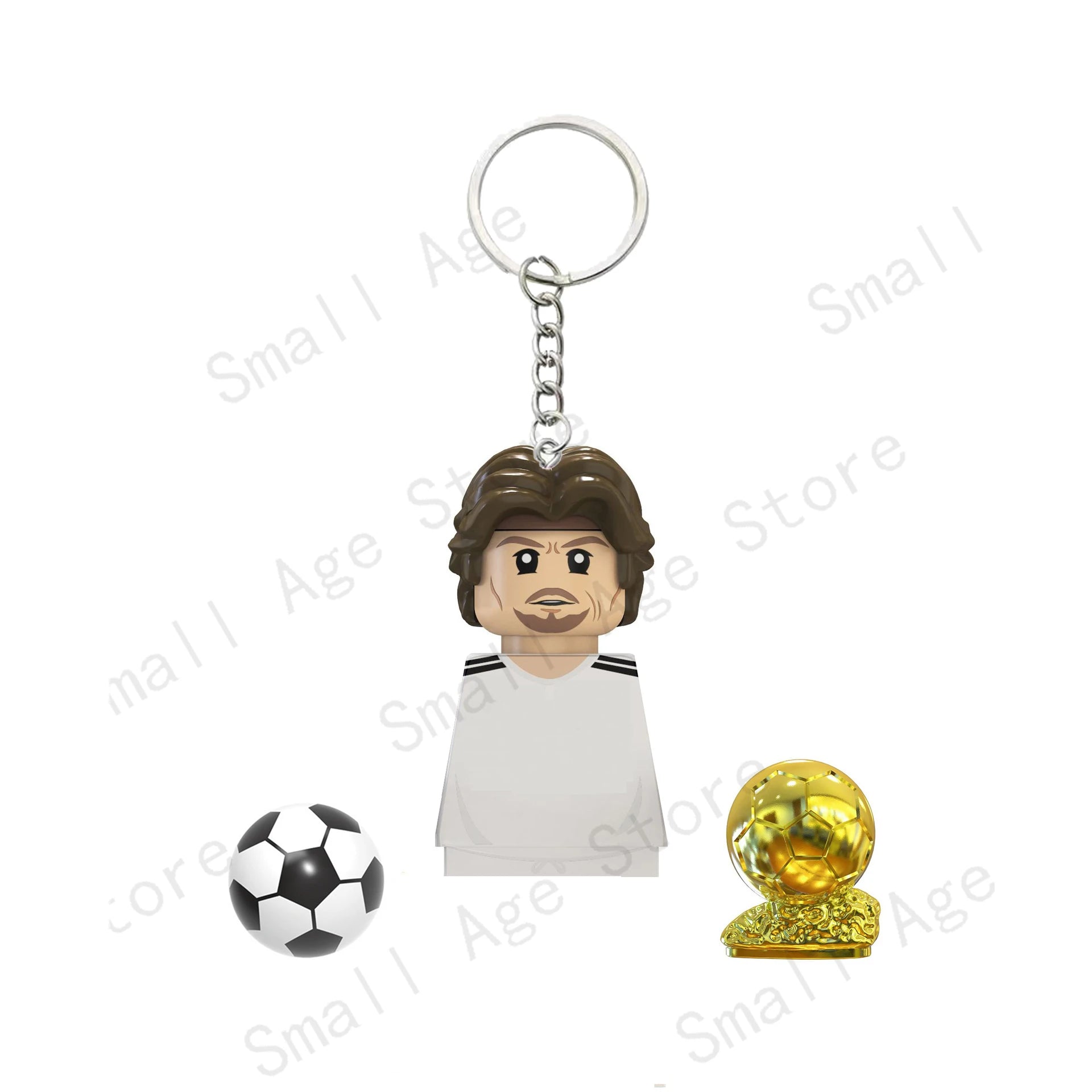 Hot Football Players Keychain Figurine Messi Ronaldo Neymar Lewandowski Mini Action Building Block Model Toy Kids Gifts
