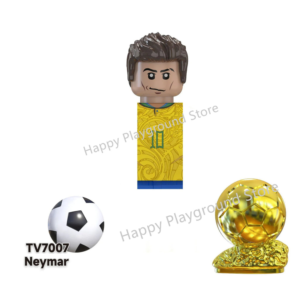 Football Stars Figure Sport Player Bailey Messi Ronaldo Building Blocks Bricks Mini Action Figures Toys For Kids Christmas Gifts