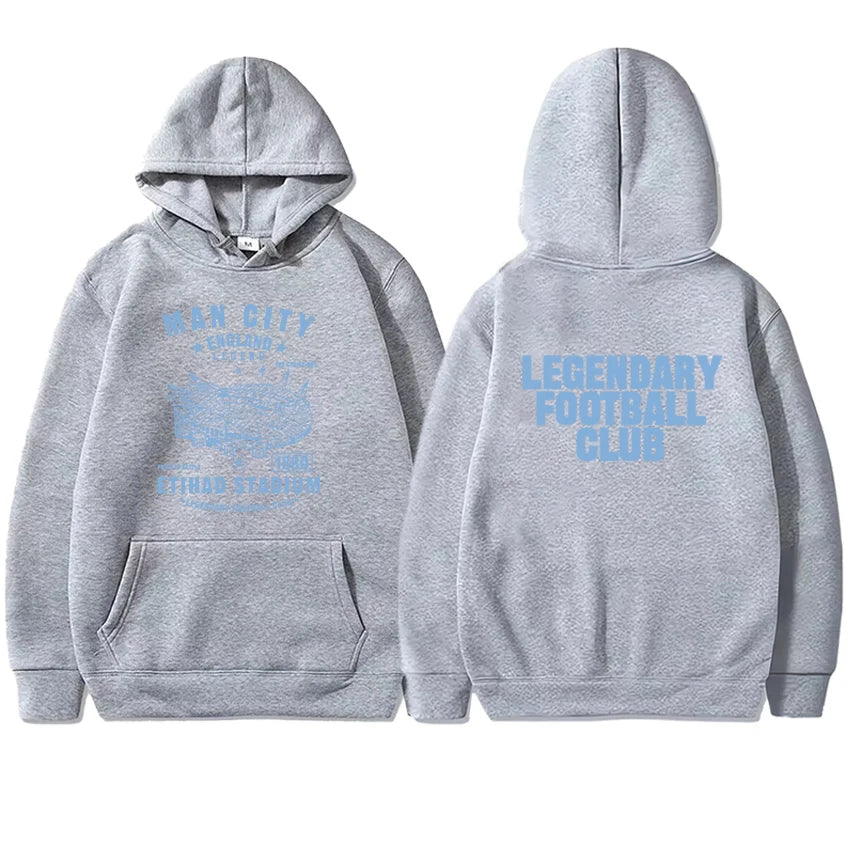 New In Manchester city Graphic Double Sided Printed Autumn Winter Hoodie Long sleeve Men Women Fleece Sweatshirt Unisex Pullover
