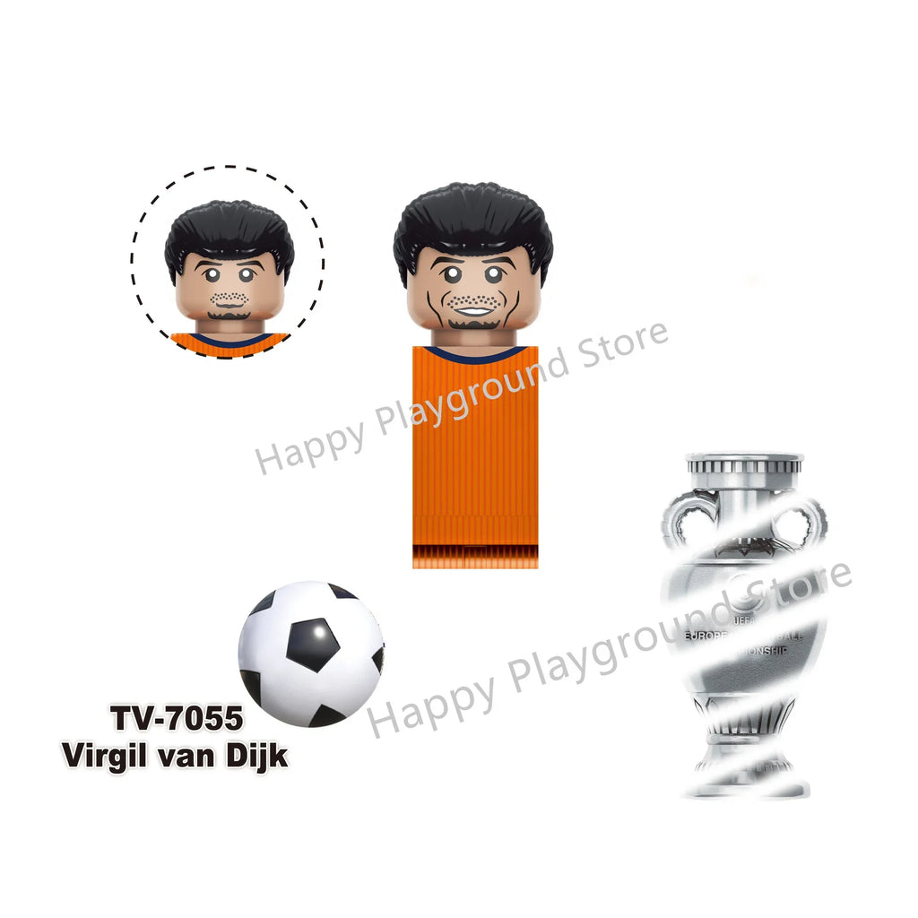 Football Stars Figure Sport Player Bailey Messi Ronaldo Building Blocks Bricks Mini Action Figures Toys For Kids Christmas Gifts