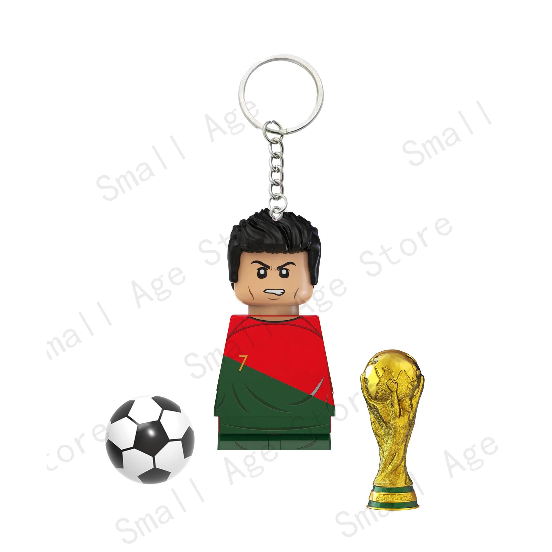 Hot Football Players Keychain Figurine Messi Ronaldo Neymar Lewandowski Mini Action Building Block Model Toy Kids Gifts