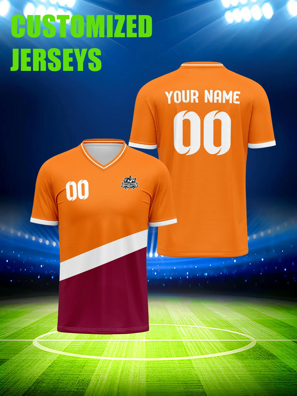 Custom Soccer Jersey With Custom Image, Number And Name, long lasting heavy duty durable uniform
