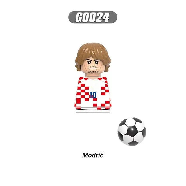 NEW World Famous Football Players Figurine Messi Ronaldo Neymar Lewandowski Mini Action Building Block Model Toy Kids Gifts