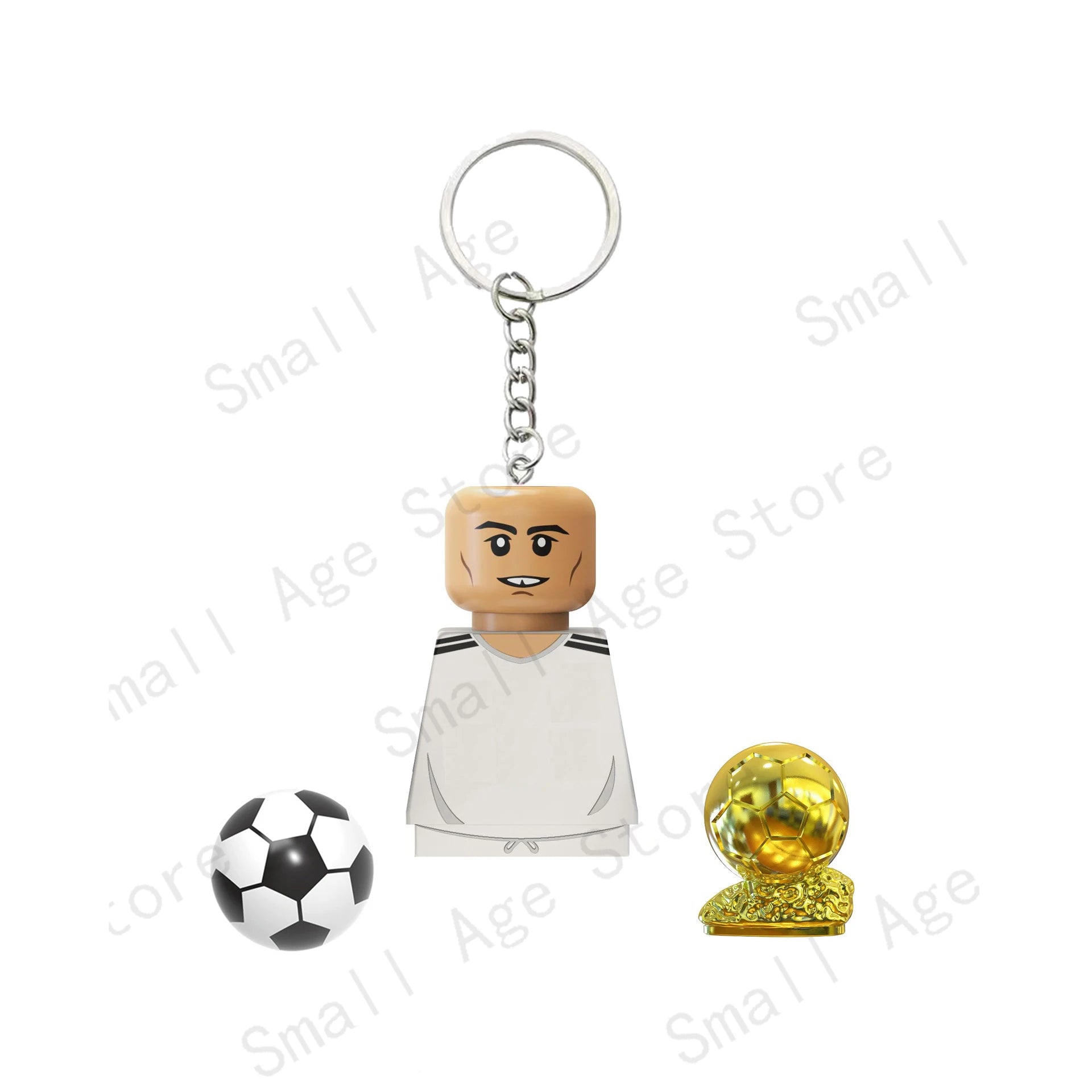 Hot Football Players Keychain Figurine Messi Ronaldo Neymar Lewandowski Mini Action Building Block Model Toy Kids Gifts