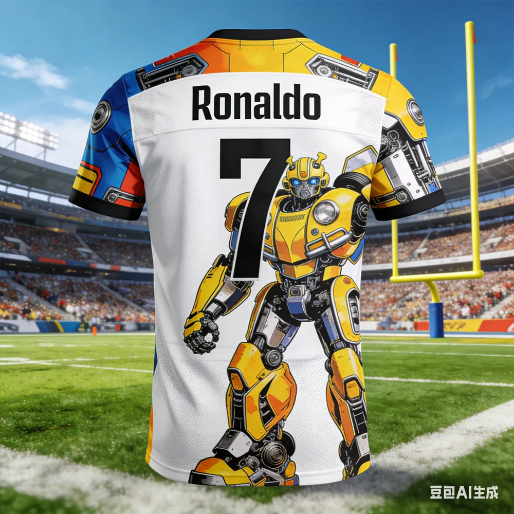 Ronaldo #7 AI-generated Bumblebee Edition Soccer Shirt 2026 Men's Quick-drying FamilyMatching Kids Short Sleeve Football Fan Tee