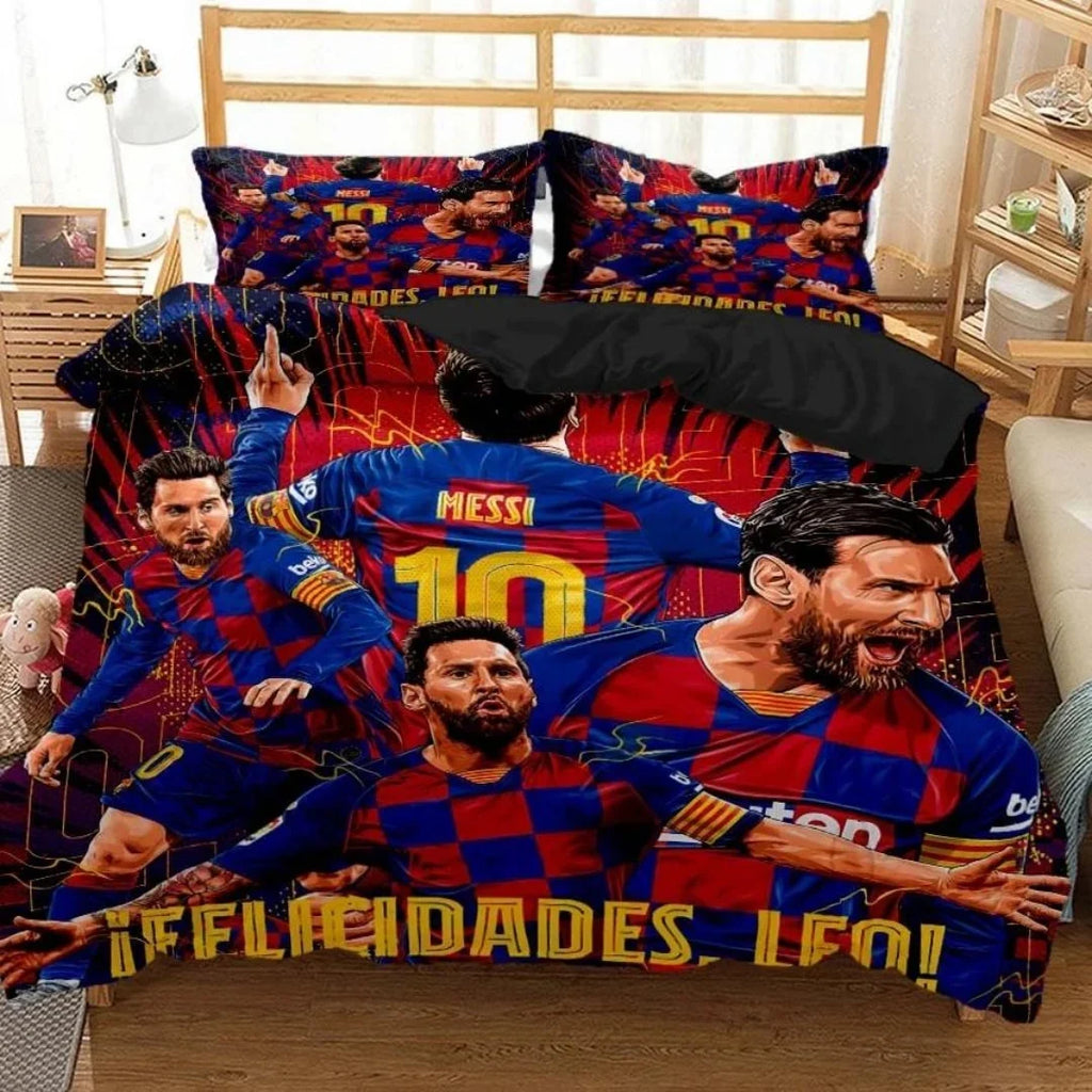 Messi Football Superstar Bedding set 3D Printed fc barcelona duvet cover Bedding Set Soft King Full Size Bedding Set For Boy