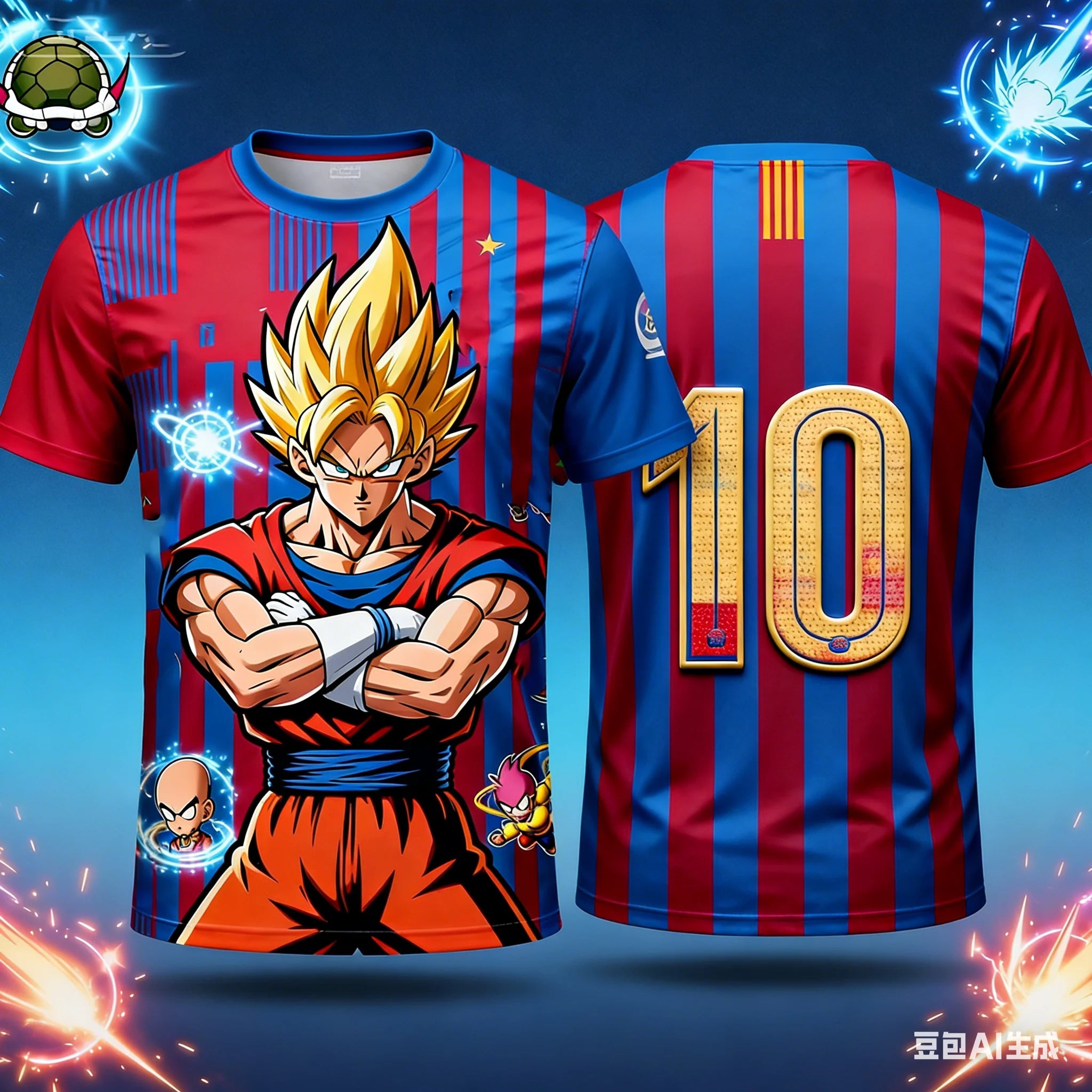2026 Summer Dragon Ball Super Soccer Jersey Style Oversized T-shirt 3D Print Breathable Sweat-Wicking Retro  Unisex Fitness Tee