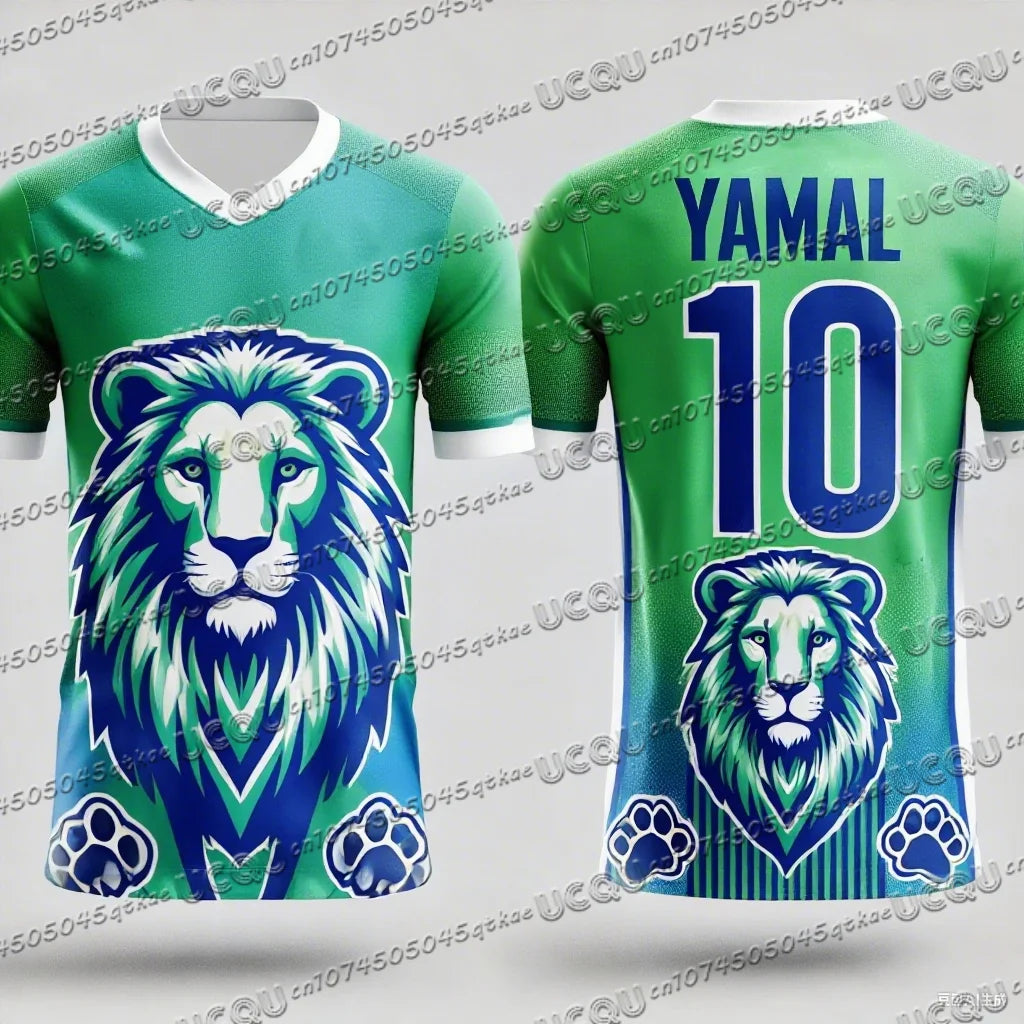 CHATGPT Designed Lion Football Jersey 3d Printed NO.10 YAMAL Training Women's Sports Short Sleeve Men's T-shirt Tops