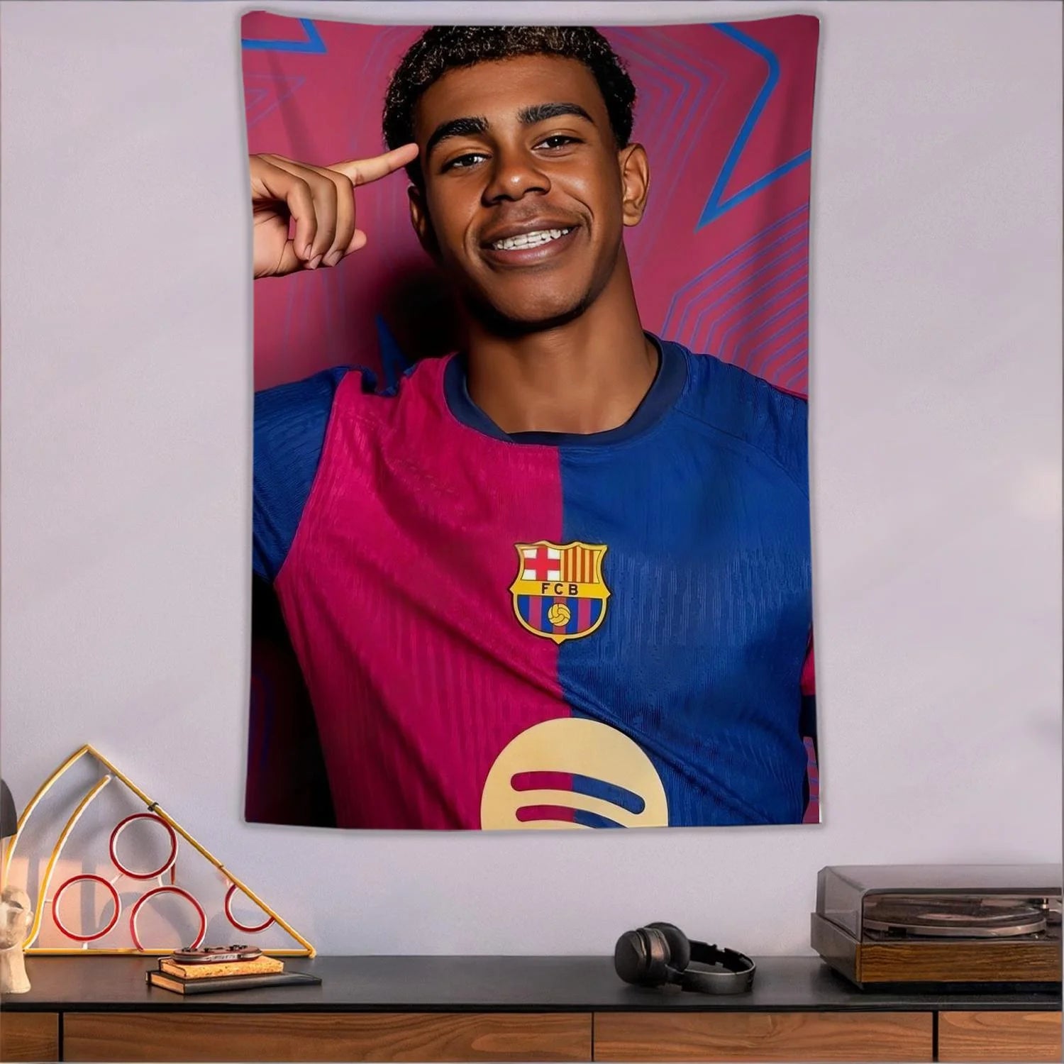 Yamal Tapestry Spanish Men S Football Poster Bedroom Decorative Aesthetic Tapestry Barcelona Flag Wallpaper for Friends