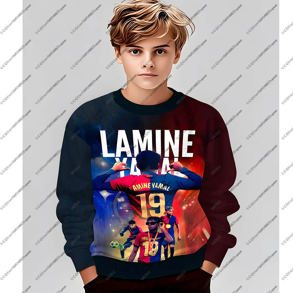 Football Jersey Tee Men Kids Boy Gift Top T Shirt Sweatshirt Hoodie Casual Spain 19 Boys Lamine Yamal Soccer Autumn Sportswear