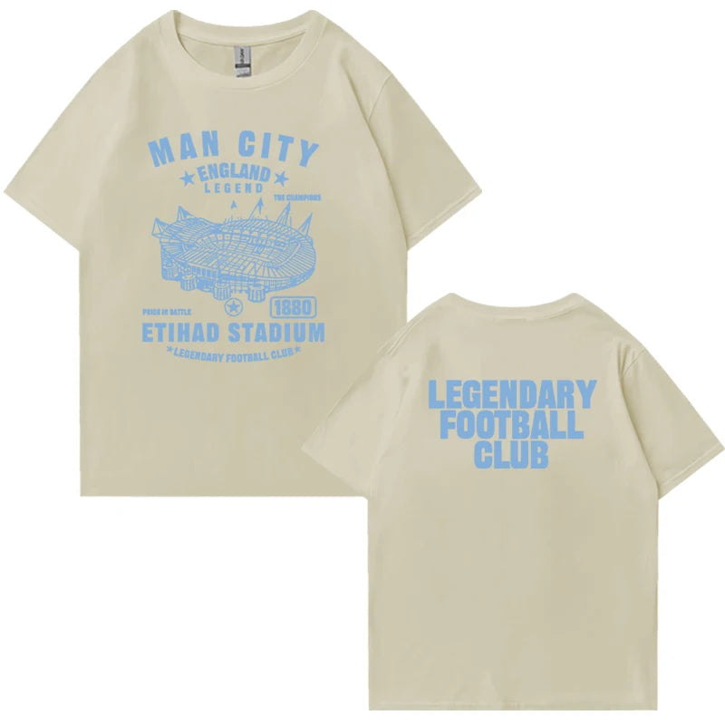 2025 Manchester CITY 100% Cotton Men Women T-shirt Oversized Summer Top Casual short sleeve t-shirts Unisex Crew Neck clothing