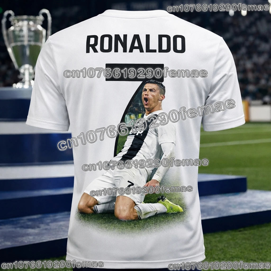 New Arrival Men's Outdoor Fitness T-Shirt With Cristiano Ronaldo 3D Graphic Print Summer Quick Dry Breathable Fan Training Wear