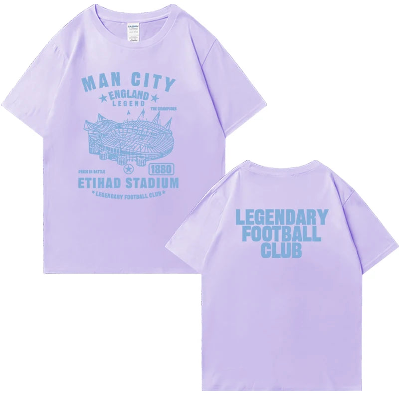 2025 Manchester CITY 100% Cotton Men Women T-shirt Oversized Summer Top Casual short sleeve t-shirts Unisex Crew Neck clothing