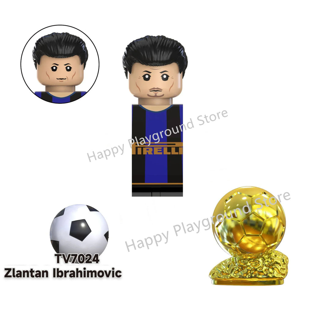 Football Stars Figure Sport Player Bailey Messi Ronaldo Building Blocks Bricks Mini Action Figures Toys For Kids Christmas Gifts