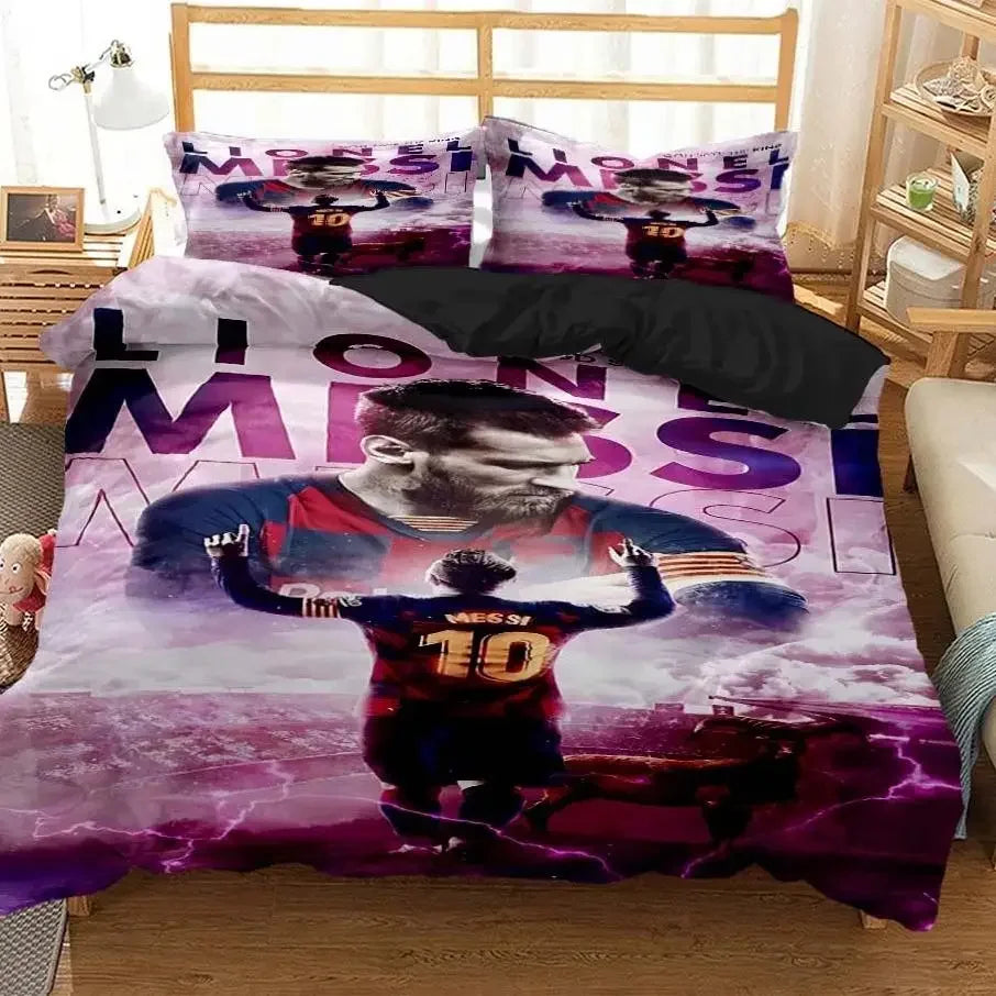 Messi Football Superstar Bedding set 3D Printed fc barcelona duvet cover Bedding Set Soft King Full Size Bedding Set For Boy