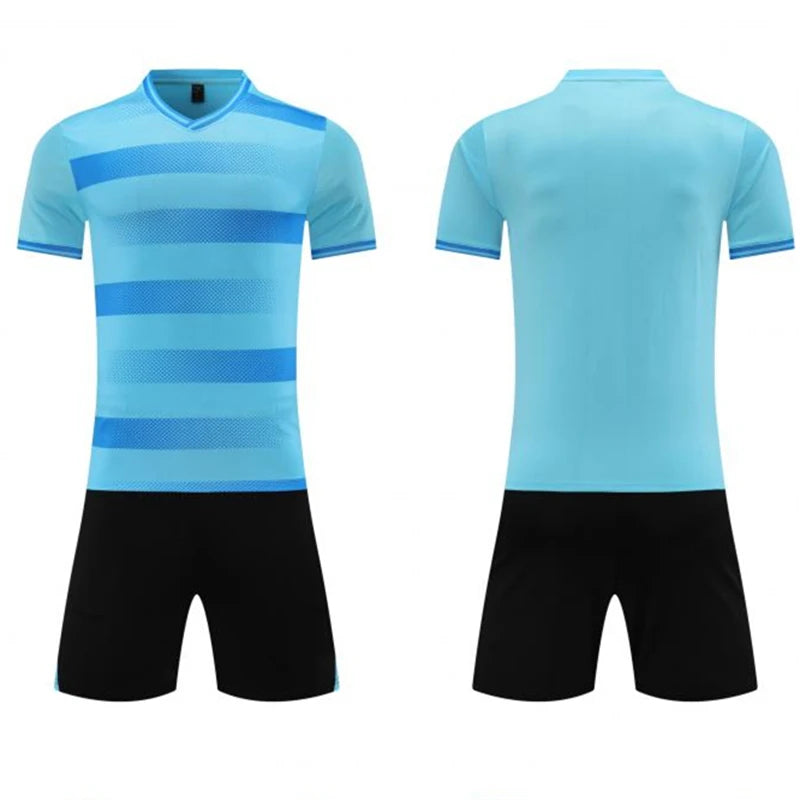 New Arrival High Quality Quick Dry Soccer Uniform Latest Design Football Jersey for Boys Training Logo Printing Vest Shorts