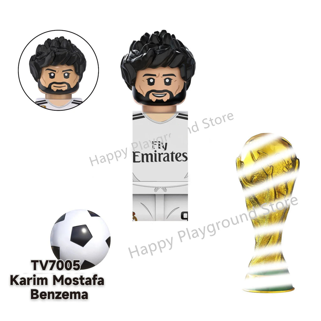 Football Stars Figure Sport Player Bailey Messi Ronaldo Building Blocks Bricks Mini Action Figures Toys For Kids Christmas Gifts