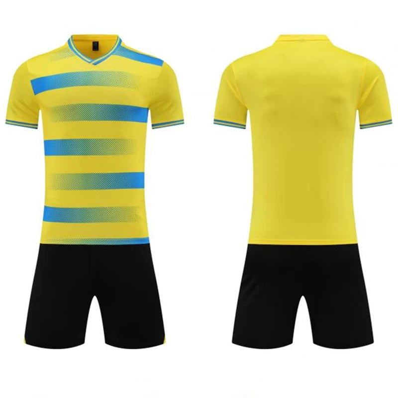 New Arrival High Quality Quick Dry Soccer Uniform Latest Design Football Jersey for Boys Training Logo Printing Vest Shorts