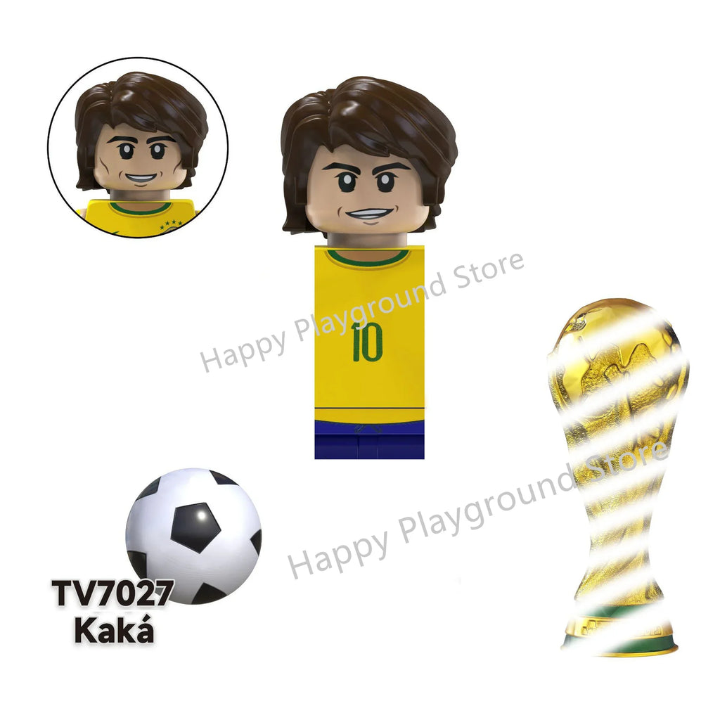 Football Stars Figure Sport Player Bailey Messi Ronaldo Building Blocks Bricks Mini Action Figures Toys For Kids Christmas Gifts