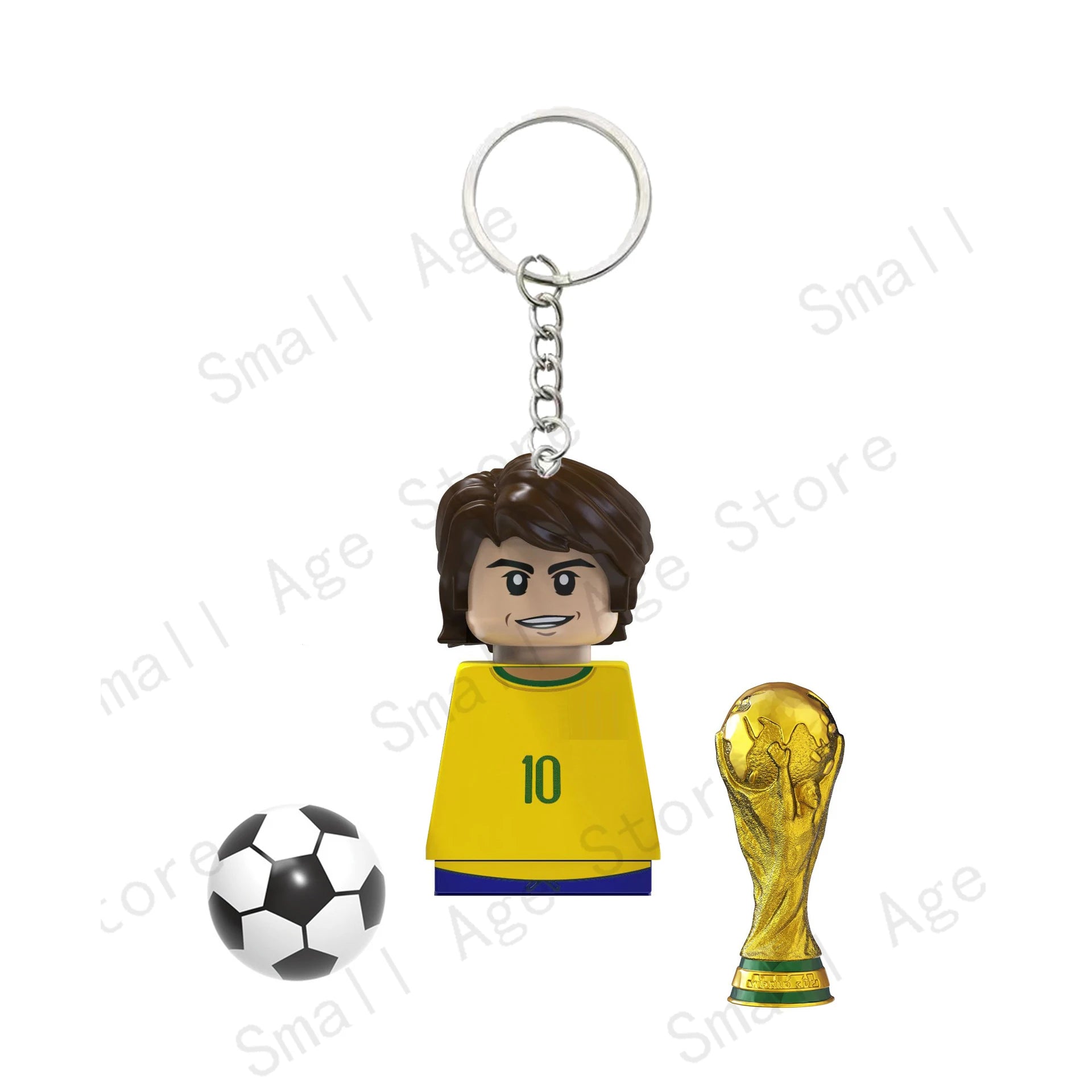 Hot Football Players Keychain Figurine Messi Ronaldo Neymar Lewandowski Mini Action Building Block Model Toy Kids Gifts