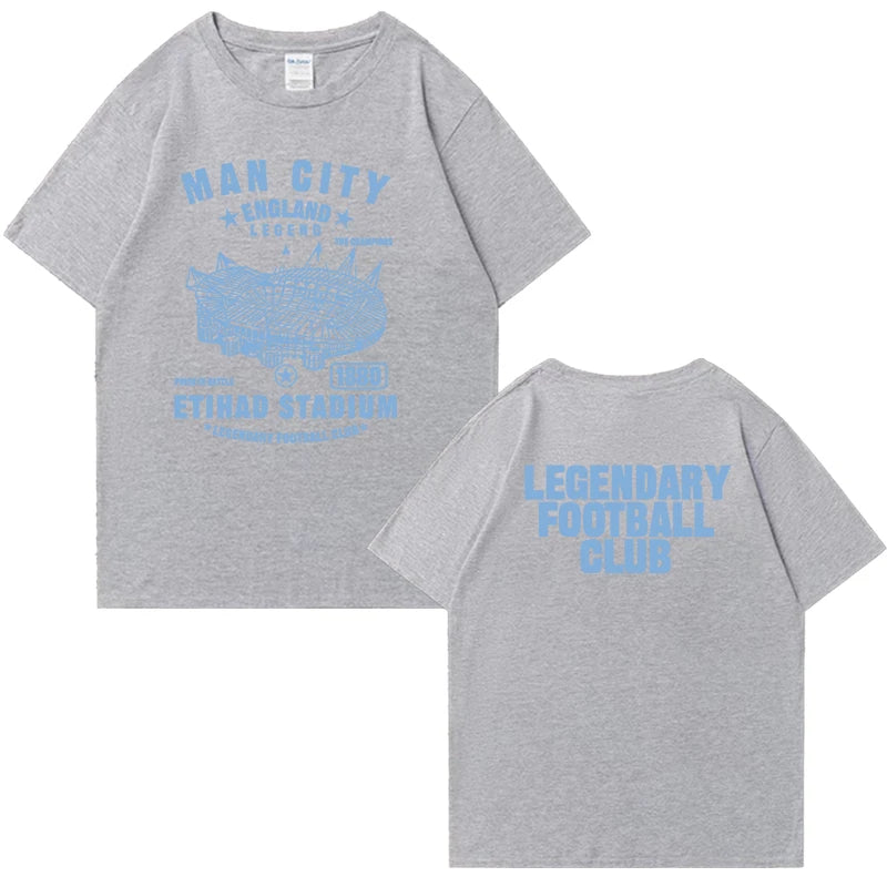 2025 Manchester CITY 100% Cotton Men Women T-shirt Oversized Summer Top Casual short sleeve t-shirts Unisex Crew Neck clothing