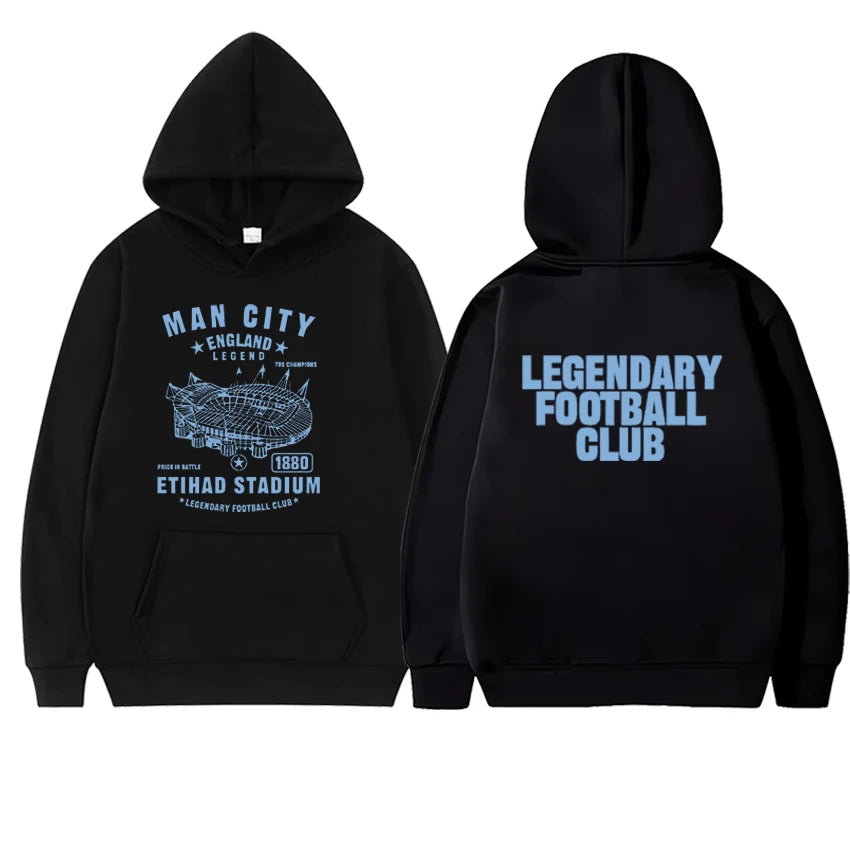New In Manchester city Graphic Double Sided Printed Autumn Winter Hoodie Long sleeve Men Women Fleece Sweatshirt Unisex Pullover