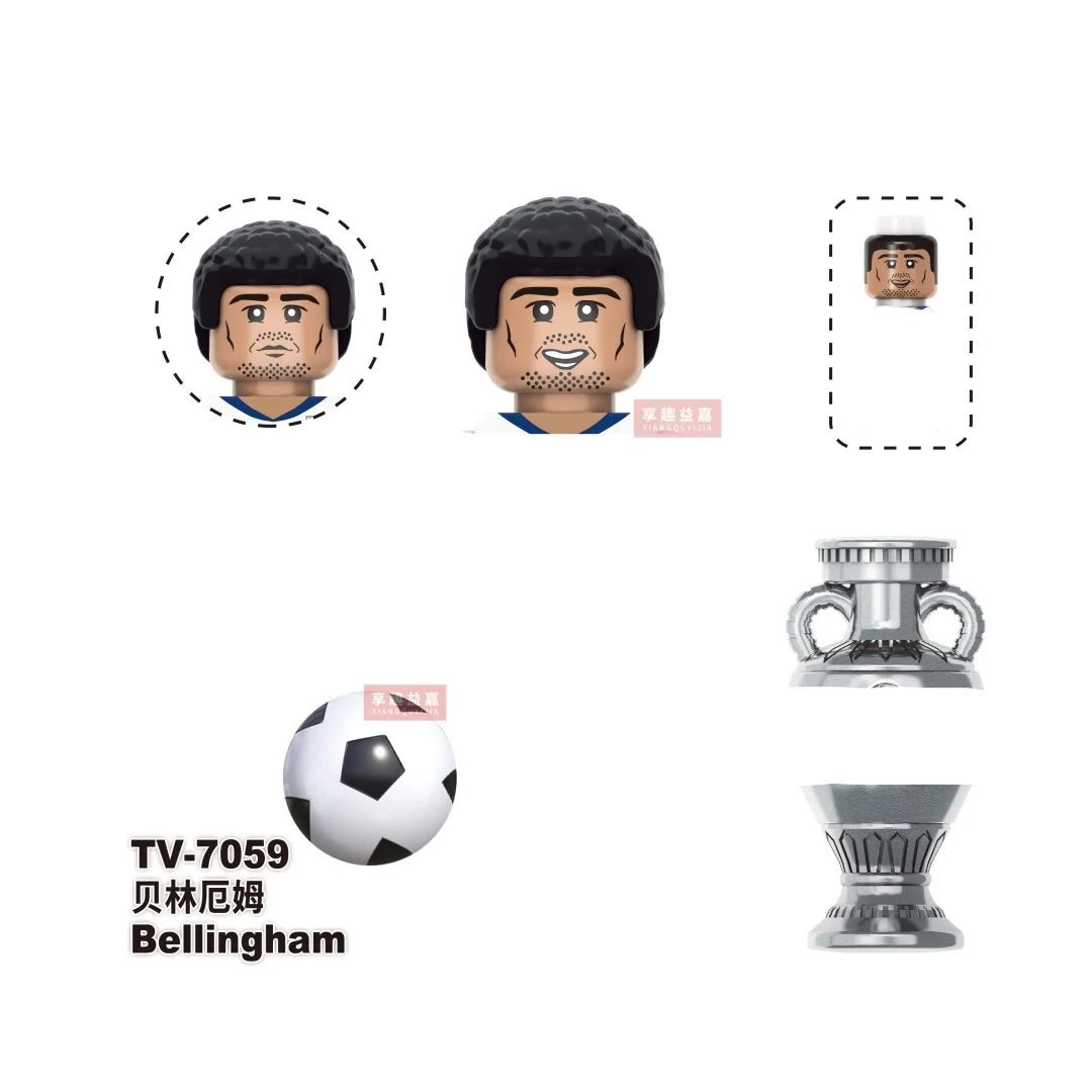 NEW World Famous Football Players Figurine Messi Ronaldo Neymar Lewandowski Mini Action Building Block Model Toy Kids Gifts MOC